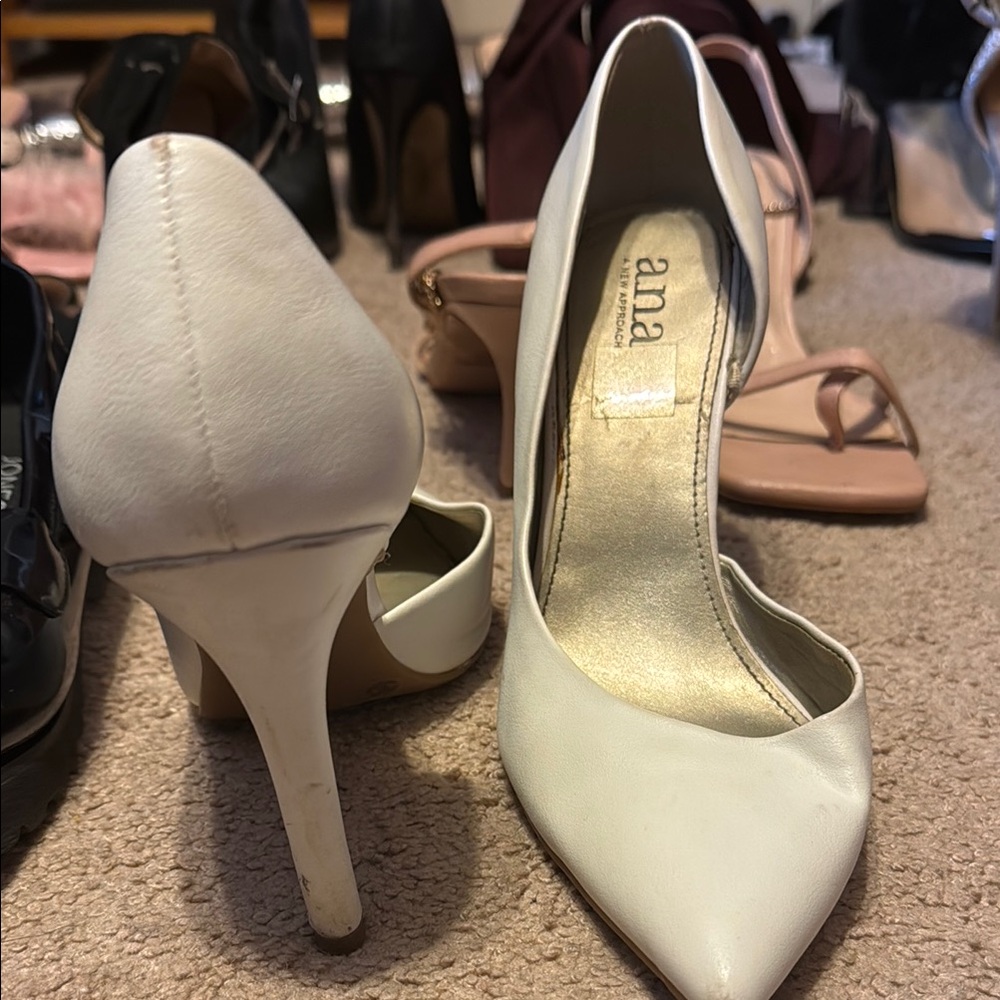a.n.a White Stiletto Heels with Slingback Strap
